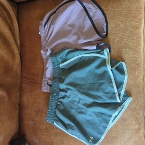 Two Under Armour athletic shorts